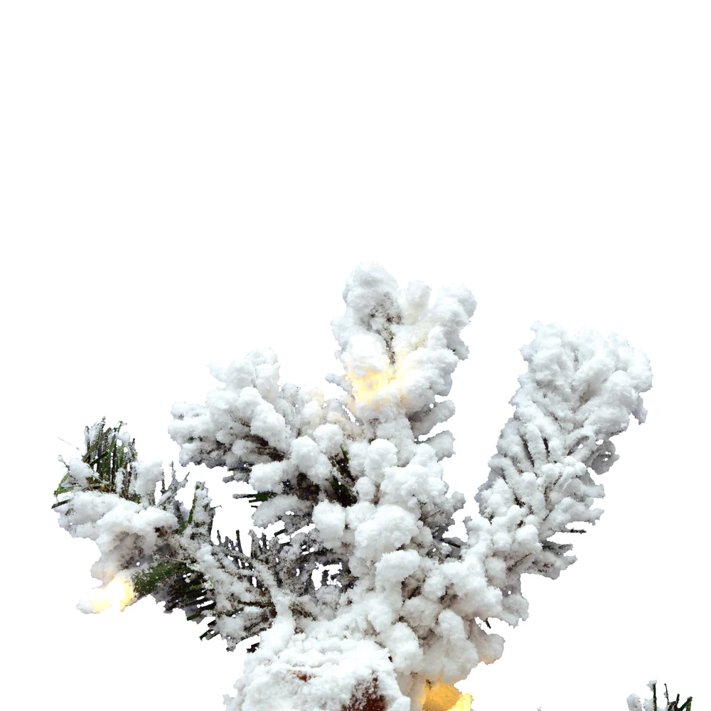 Vickerman 4ft. Flocked Spruce Artificial Christmas Tree Warm White Dura-Lit Lights - Image 2