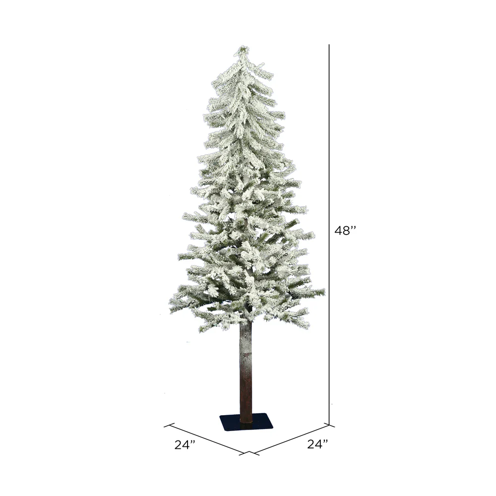 Vickerman 4ft. x 24in. Flocked Alpine Artificial Christmas Tree Unlit - Image 4