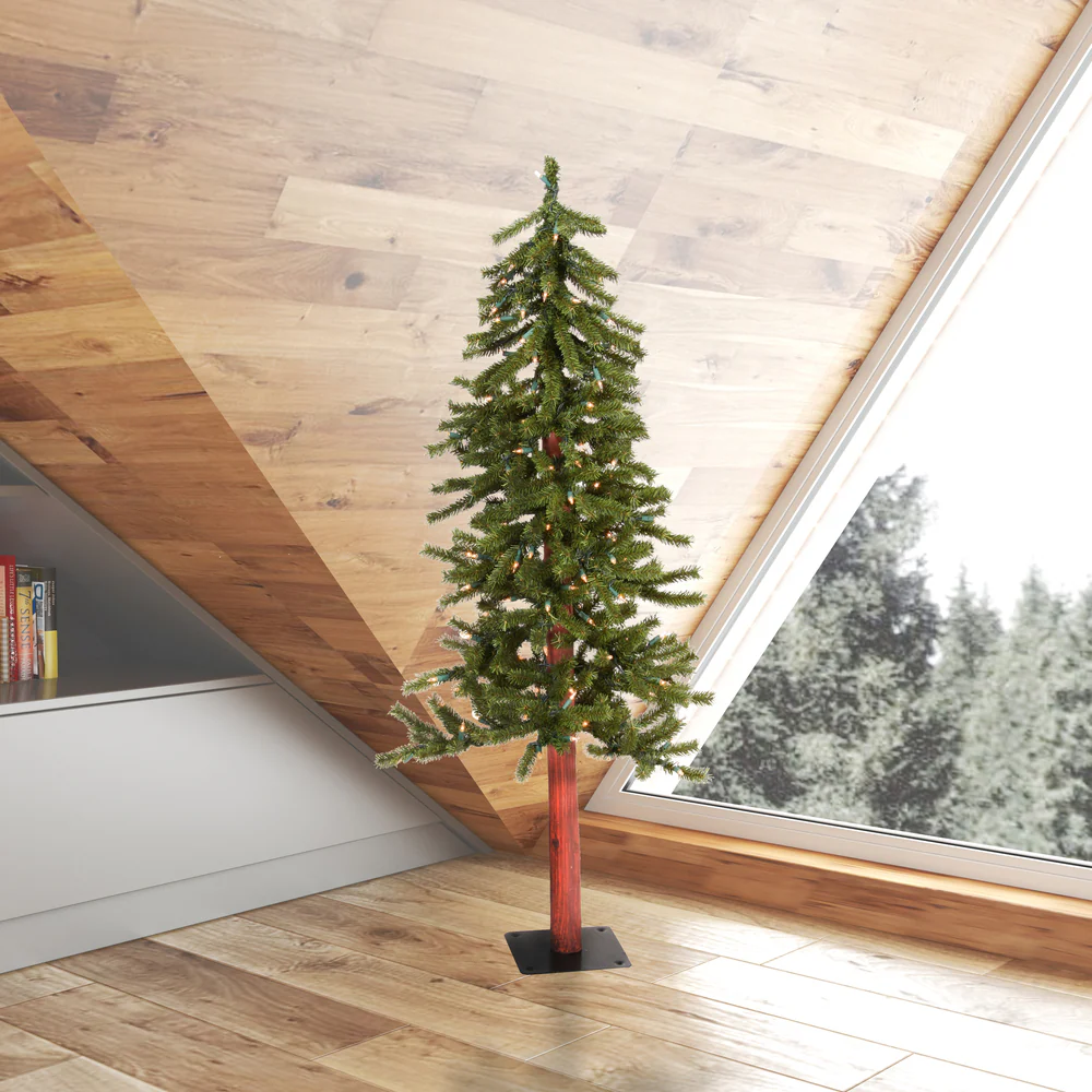 Vickerman 4ft. x 25.5in. Alpine Artificial Christmas Tree Warm White LED Lights - Image 2