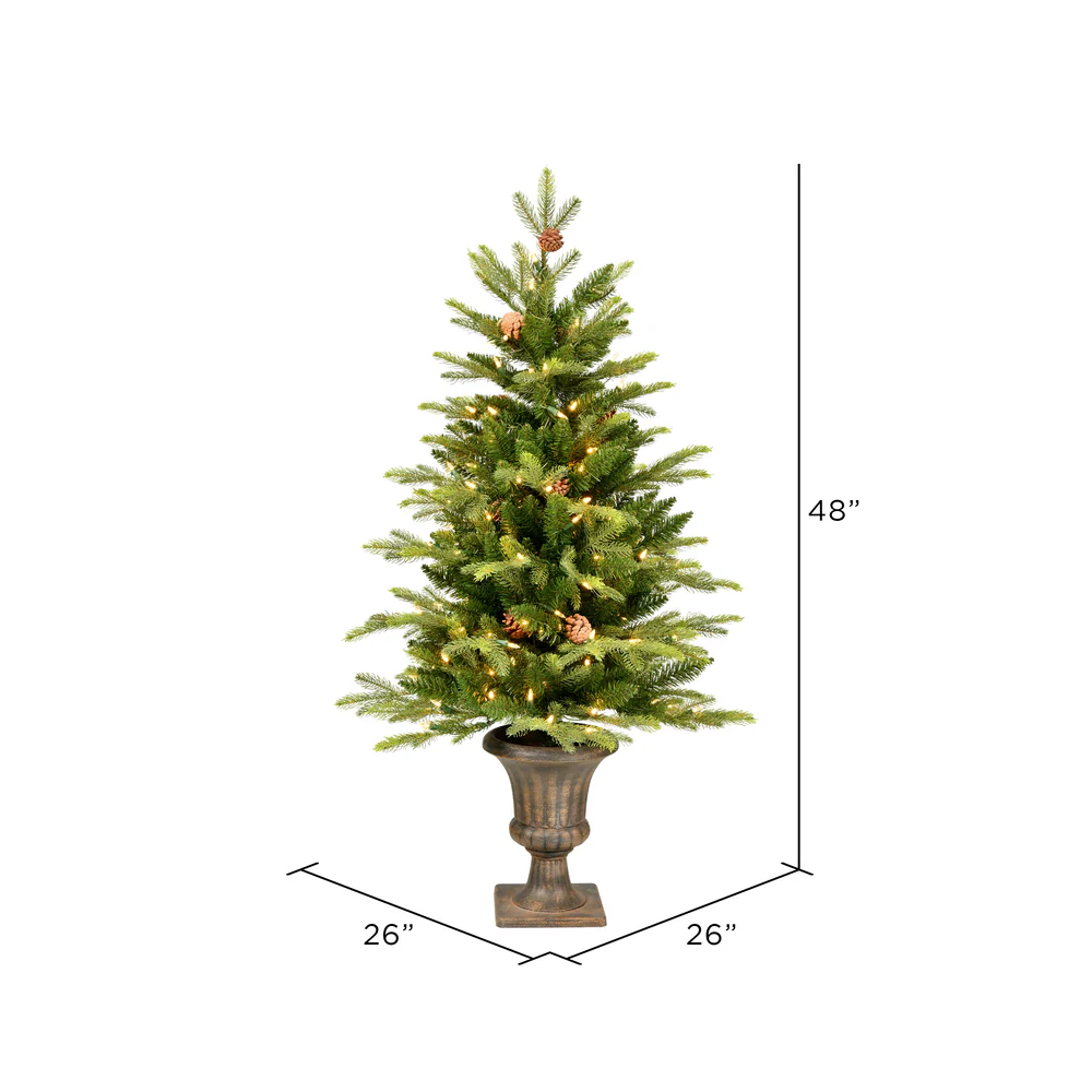 Vickerman 4ft. x 26in. Potted Kenly Pine Artificial Christmas Tree in LED Lights - Image 4