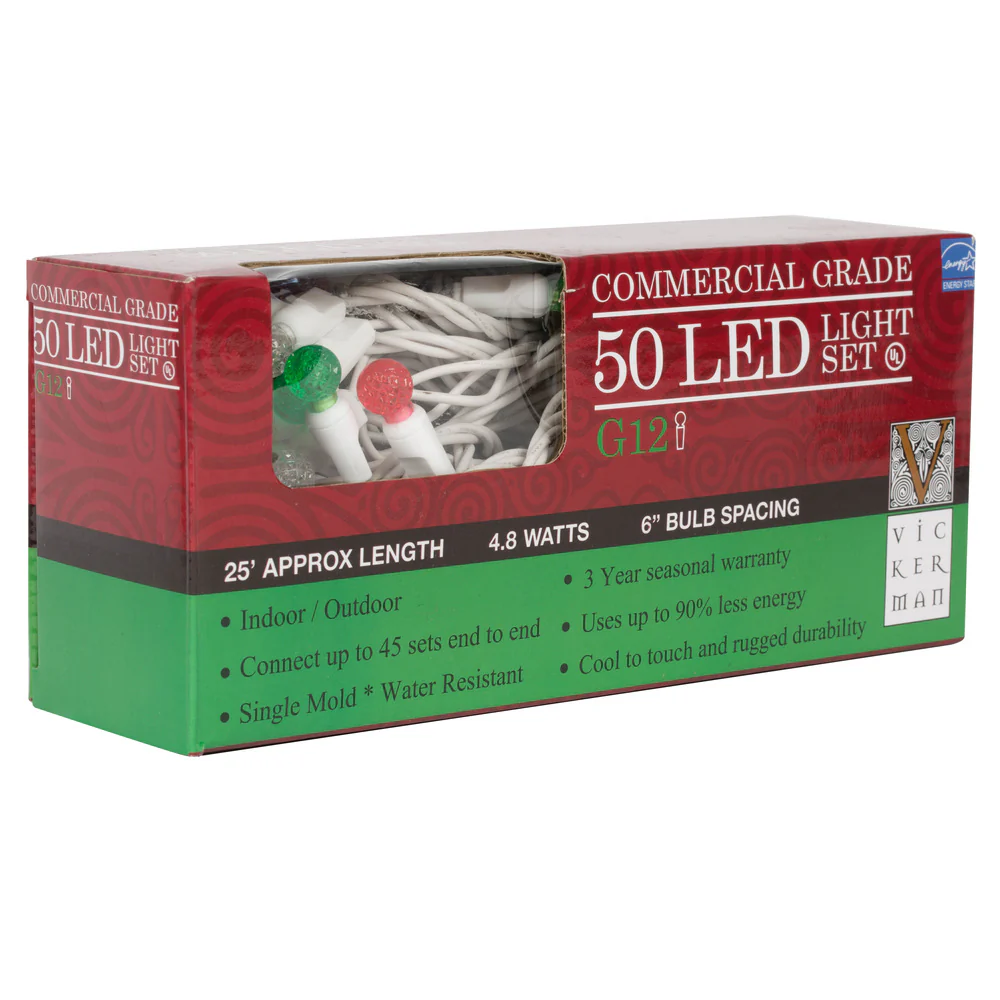 Vickerman 50 Light LED Red-White-Green G12 Set 6in. x 25 ft. - Image 3
