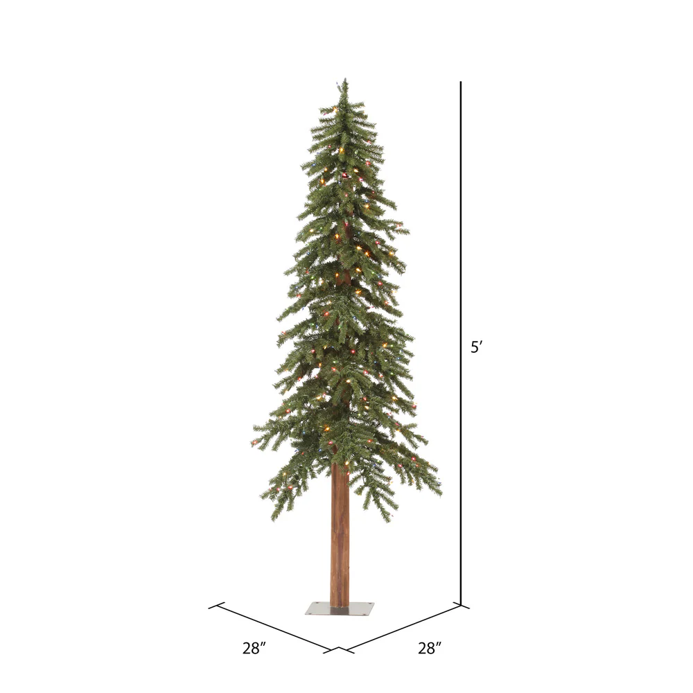 Vickerman 5ft. x 28in. Alpine Artificial Christmas Tree Multi-colored LED Lights - Image 4