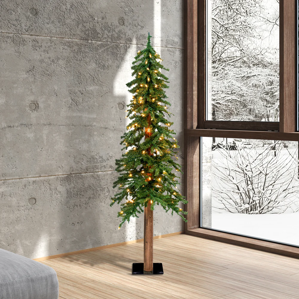 Vickerman 5ft. x 28in. Alpine Artificial Christmas Tree Warm White LED Lights - Image 4