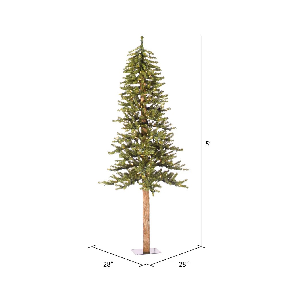 Vickerman 5ft. x 28in. Alpine Artificial Christmas Tree Warm White LED Lights - Image 5