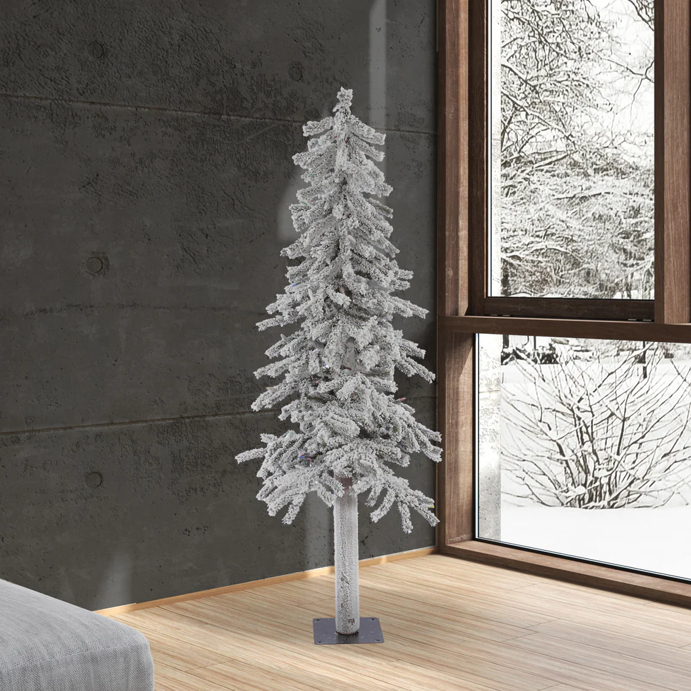 Vickerman 5ft. x 28in. Flocked Alpine Artificial Christmas Tree Unlit - Image 2