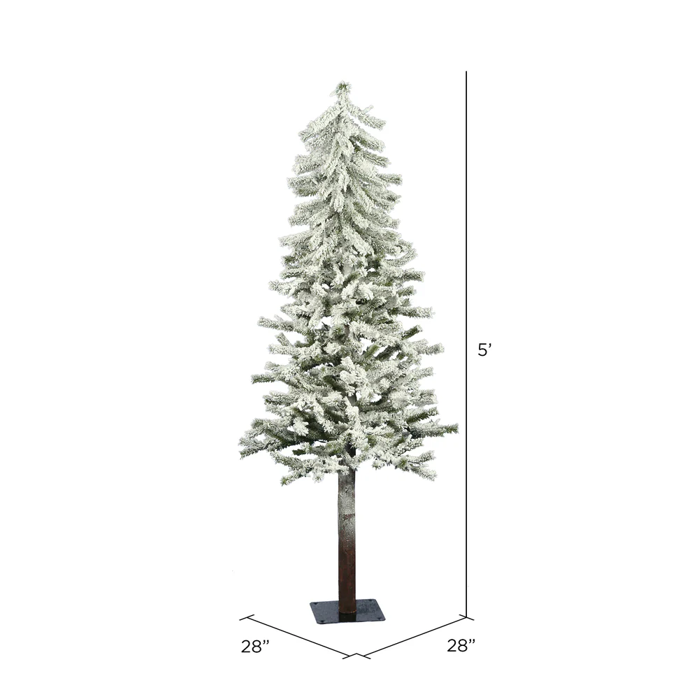 Vickerman 5ft. x 28in. Flocked Alpine Artificial Christmas Tree Unlit - Image 3