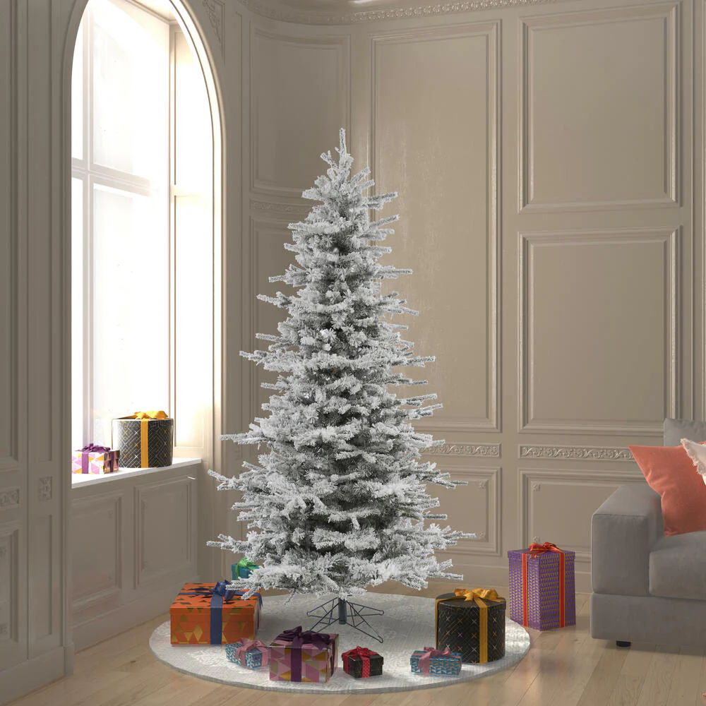Vickerman 6.5ft. Flocked Sierra Fir Slim Artificial Christmas Tree Unlit - Image 4
