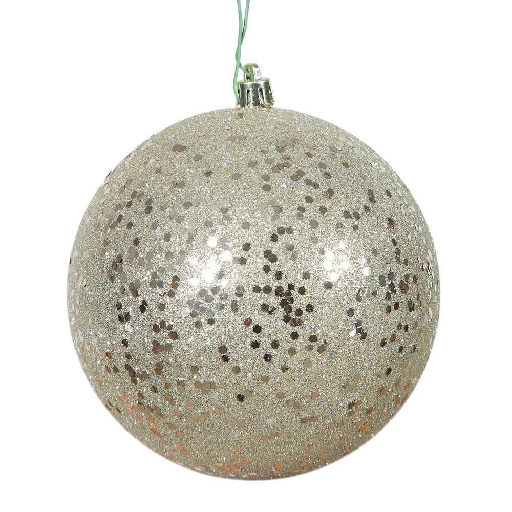 Vickerman 6 in. Champagne Ball Christmas Ornament