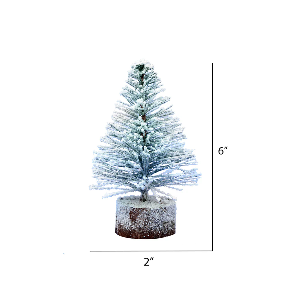Vickerman 6in. Flocked Village Artificial Christmas tree Unlit Set of 6 - Image 5