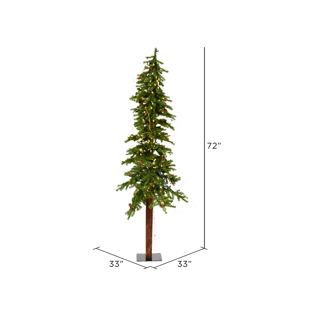 Vickerman 6ft. Alpine Artificial Christmas Tree Warm White Dura-lit LED Lights - Image 4