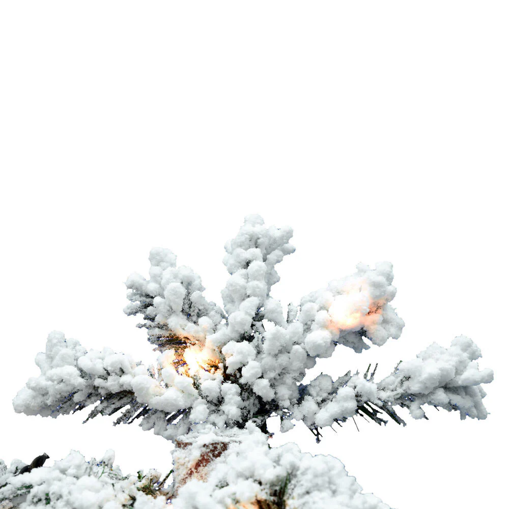 Vickerman 6ft. Flocked Spruce Artificial Christmas Tree with 300 Clear Lights - Image 2