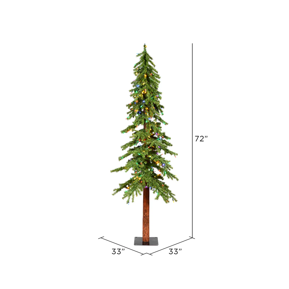 Vickerman 6ft. x 33in. Alpine Artificial Christmas Tree Multi-colored LED Lights - Image 3