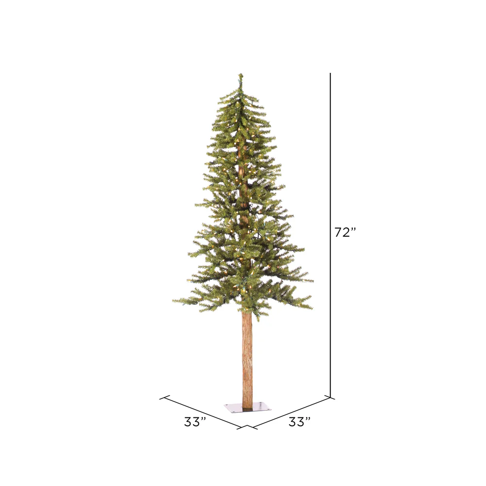 Vickerman 6ft. x 33in. Alpine Artificial Christmas Tree Warm White LED Lights - Image 3