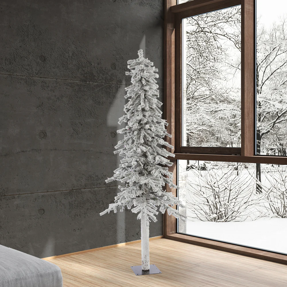 Vickerman 6ft. x 34in. Flocked Alpine Artificial Christmas Tree Unlit - Image 2