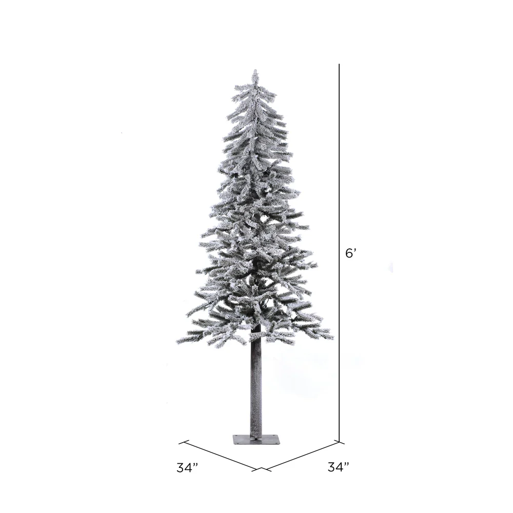 Vickerman 6ft. x 34in. Flocked Alpine Artificial Christmas Tree Unlit - Image 3