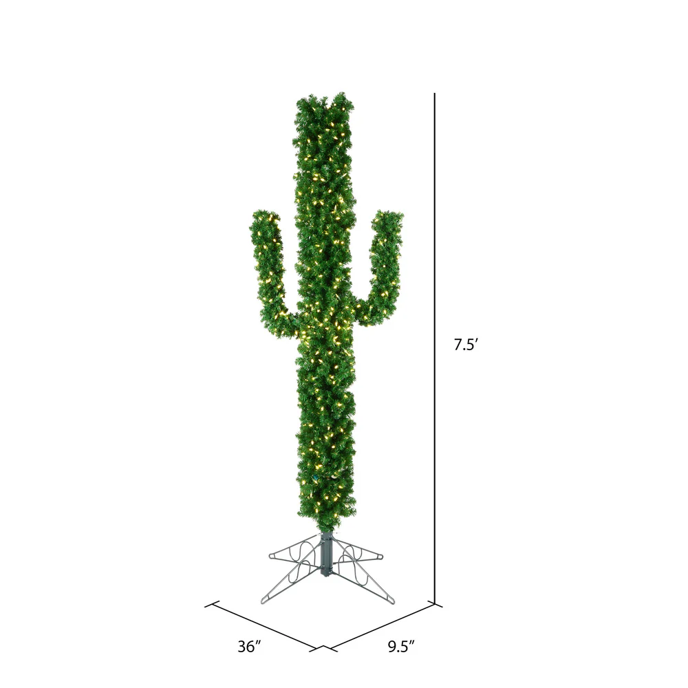 Vickerman 7.5ft. Cactus Pine Artificial Christmas Tree in LED Lights - Image 2