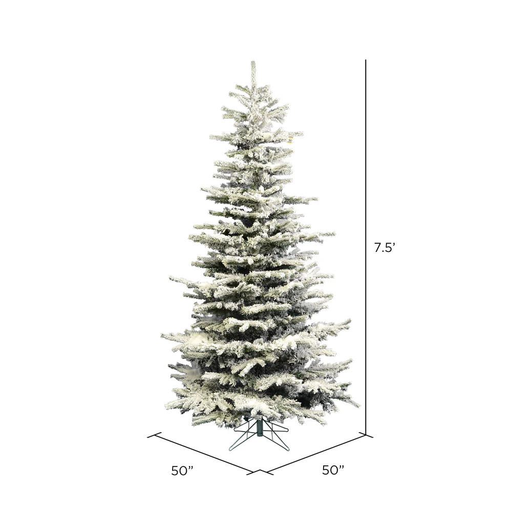 Vickerman 7.5ft. Flocked Sierra Fir Slim Artificial Christmas Tree Unlit - Image 4