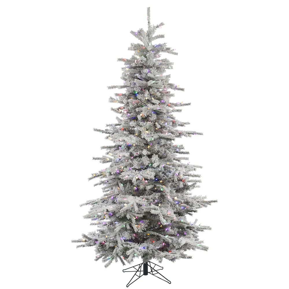 Vickerman 7.5ft. Sierra Fir Slim Artificial ChristmasTree Multi-Colored LED lights