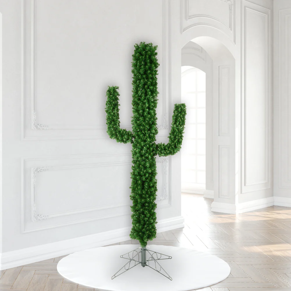 Vickerman 7.5ft. Unlit Cactus Pine Artificial Christmas Tree Unlit - Image 3