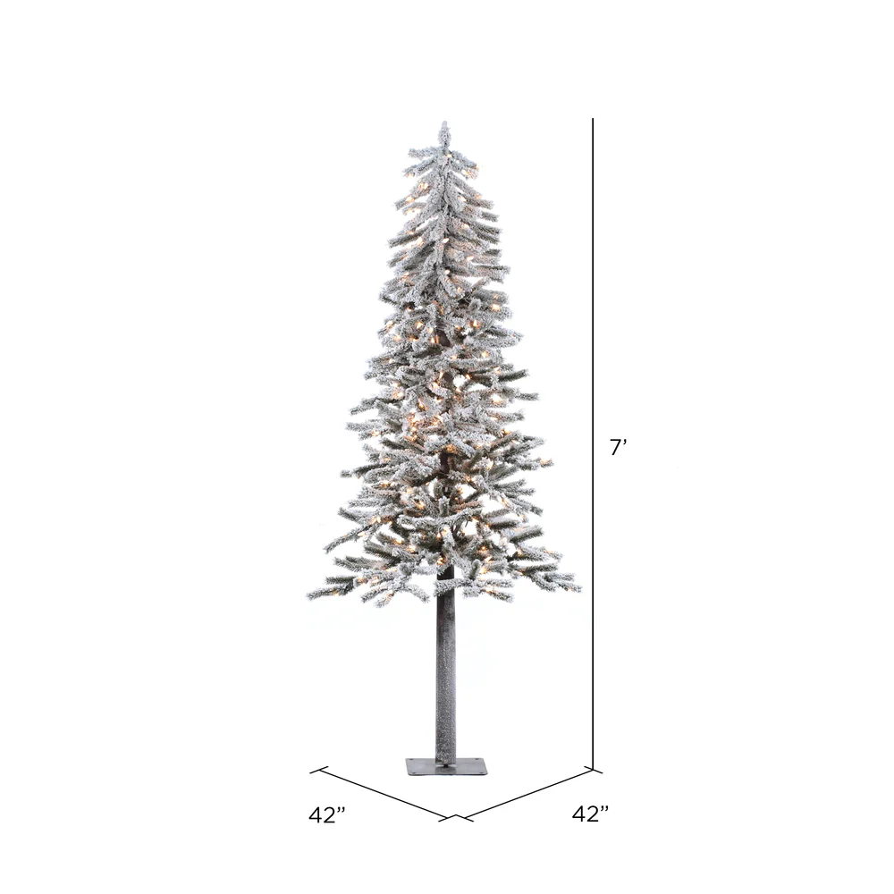 Vickerman 7ft.x 42in. Flocked Alpine Artificial Christmas Tree Unlit - Image 4