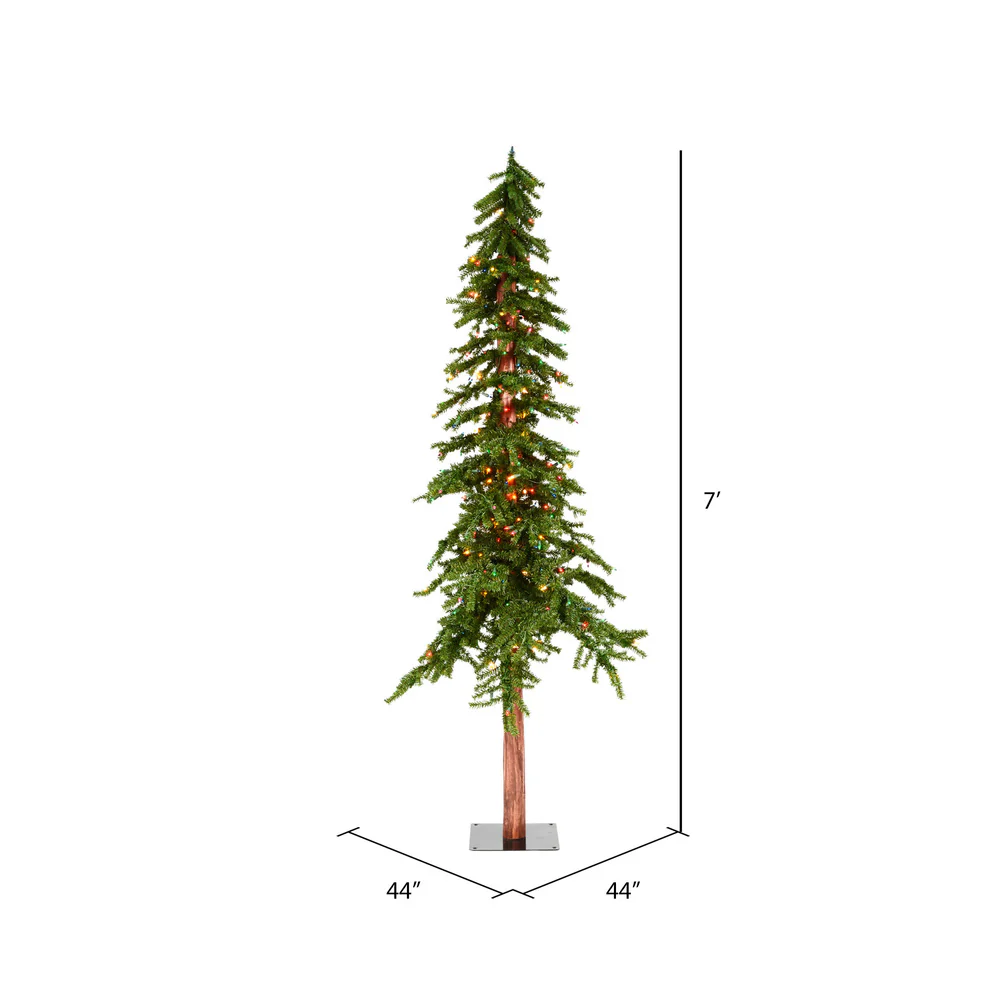 Vickerman 7ft.x 44in. Alpine Artificial Christmas Tree Multi-colored LED Lights - Image 3