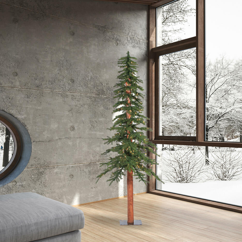 Vickerman 7ft.x 44in. Alpine Artificial Christmas Tree Warm White LED Lights - Image 4