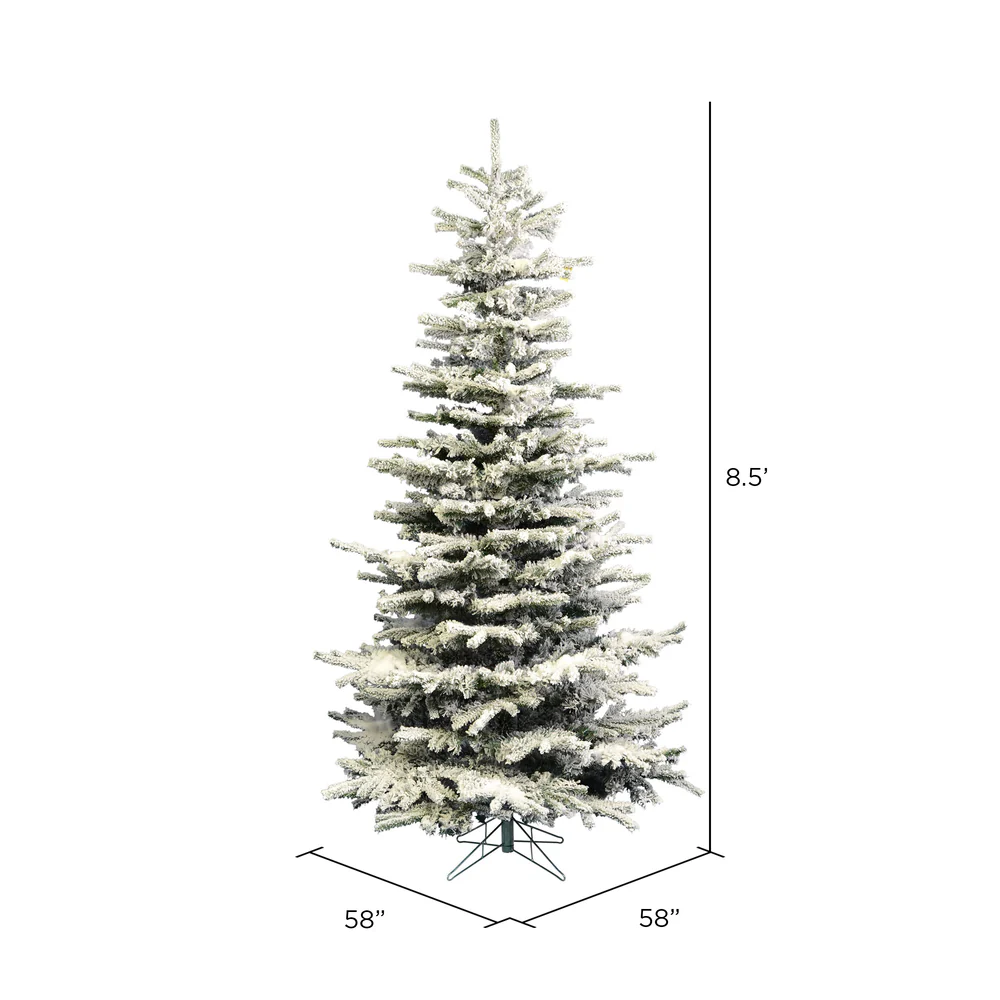 Vickerman 8.5ft. Flocked Sierra Fir Slim Artificial Christmas Tree Unlit - Image 4