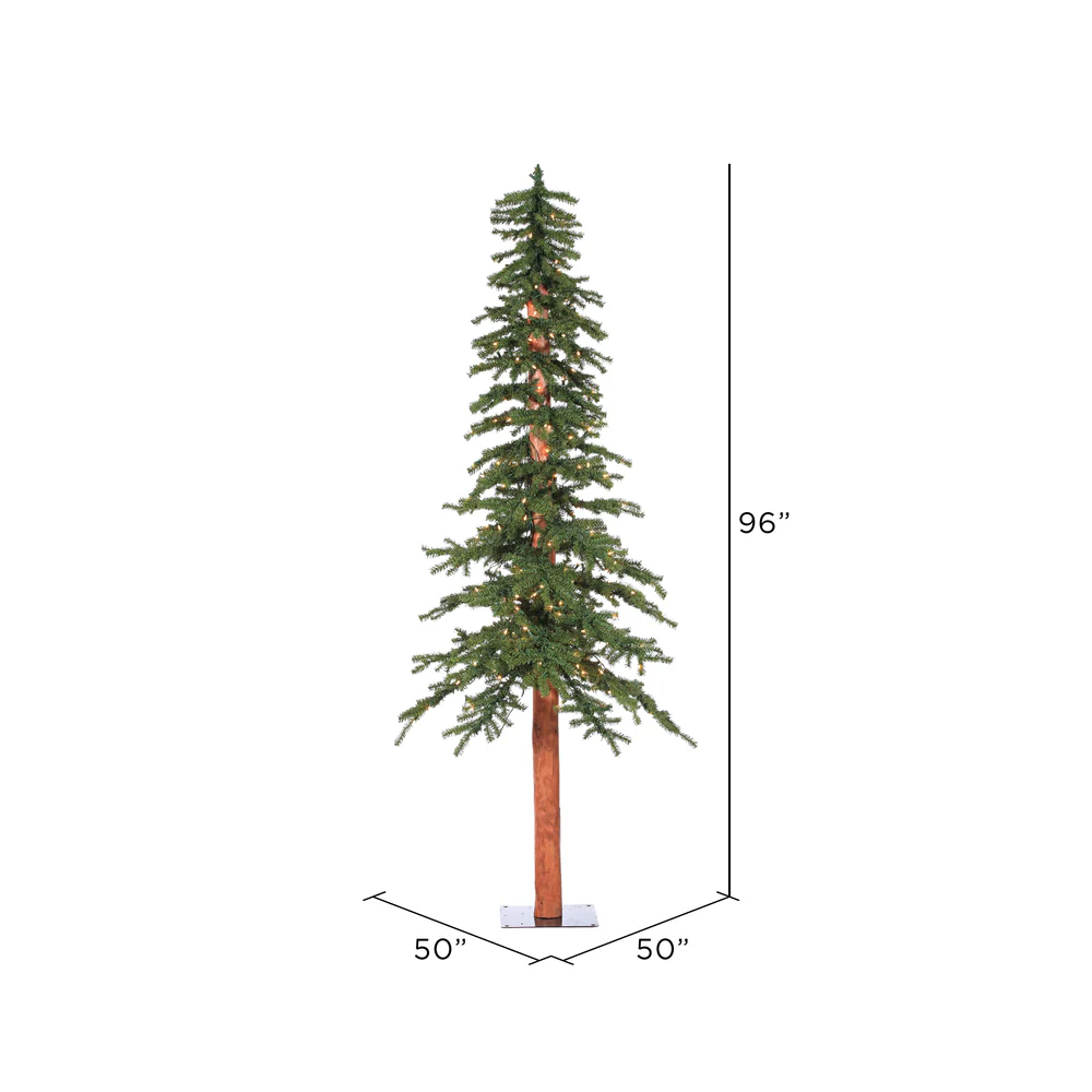 Vickerman 8ft. x 50in. Alpine Artificial Christmas Tree Warm White LED Lights - Image 4