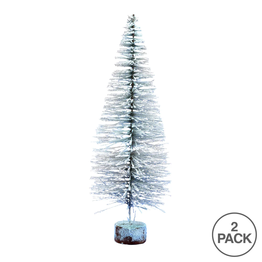 Vickerman 9in. flocked Mini Pine Artificial Christmas tree - Image 3
