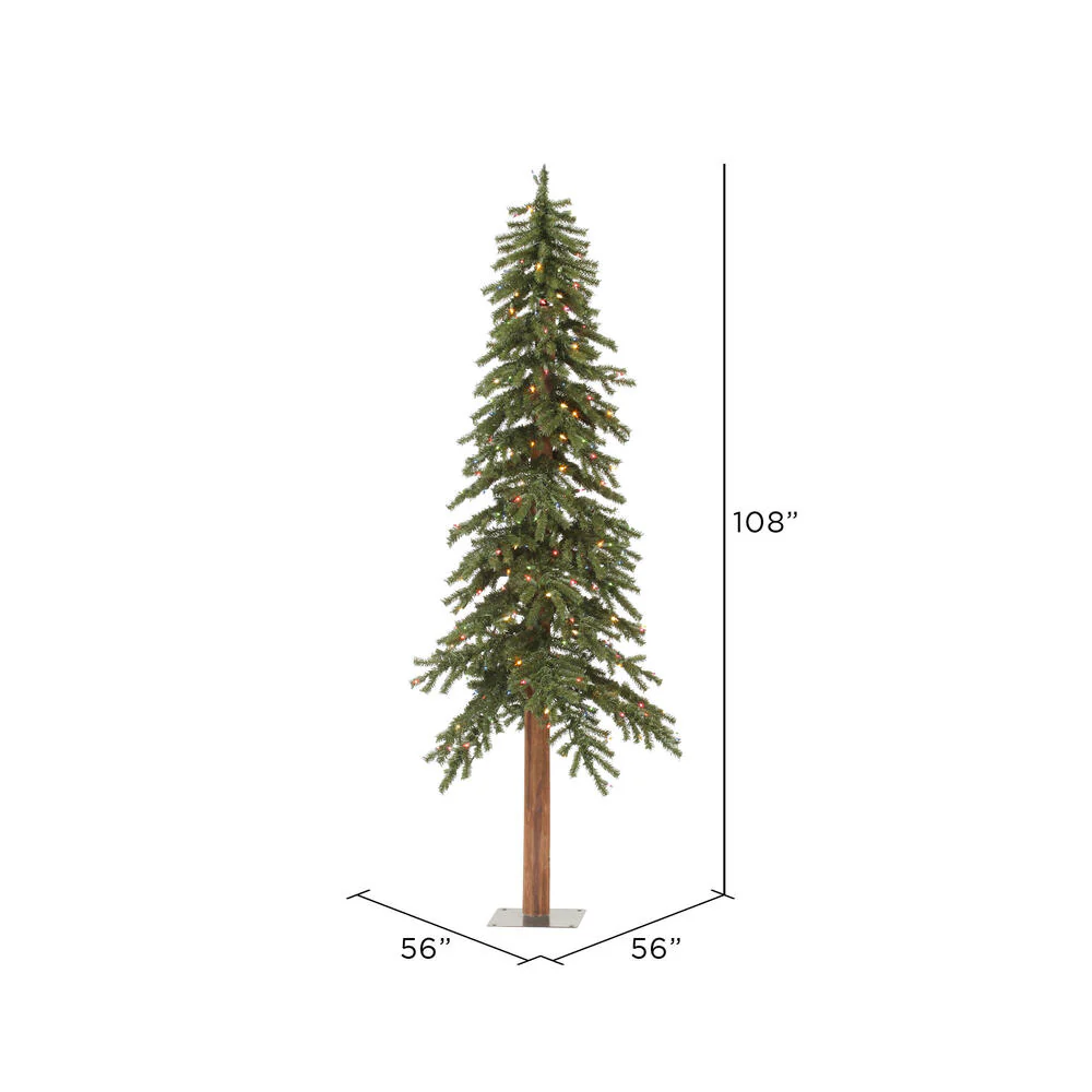 Vickerman 9ft. x 56in. Alpine Artificial Christmas Tree Multi-colored LED Lights - Image 3