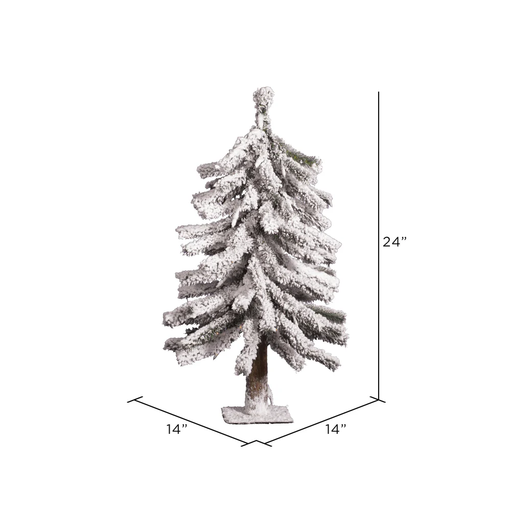 Vickerman Artificial 2ft. x 14in. Flocked Alpine Christmas Tree Unlit - Image 2