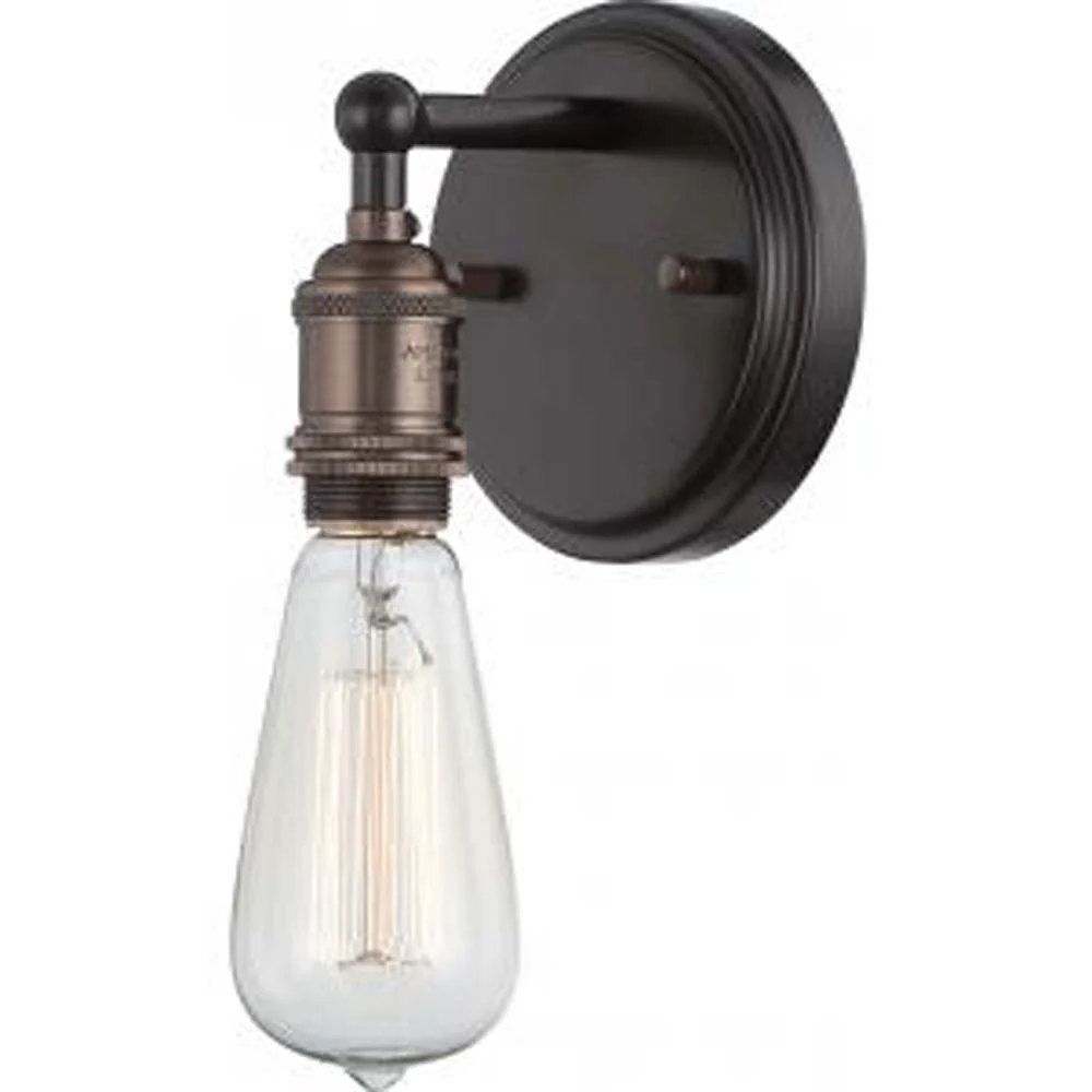 Nuvo Vintage 1-Light 4.88" Wall Sconce Fixture in Rustic Bronze Finish