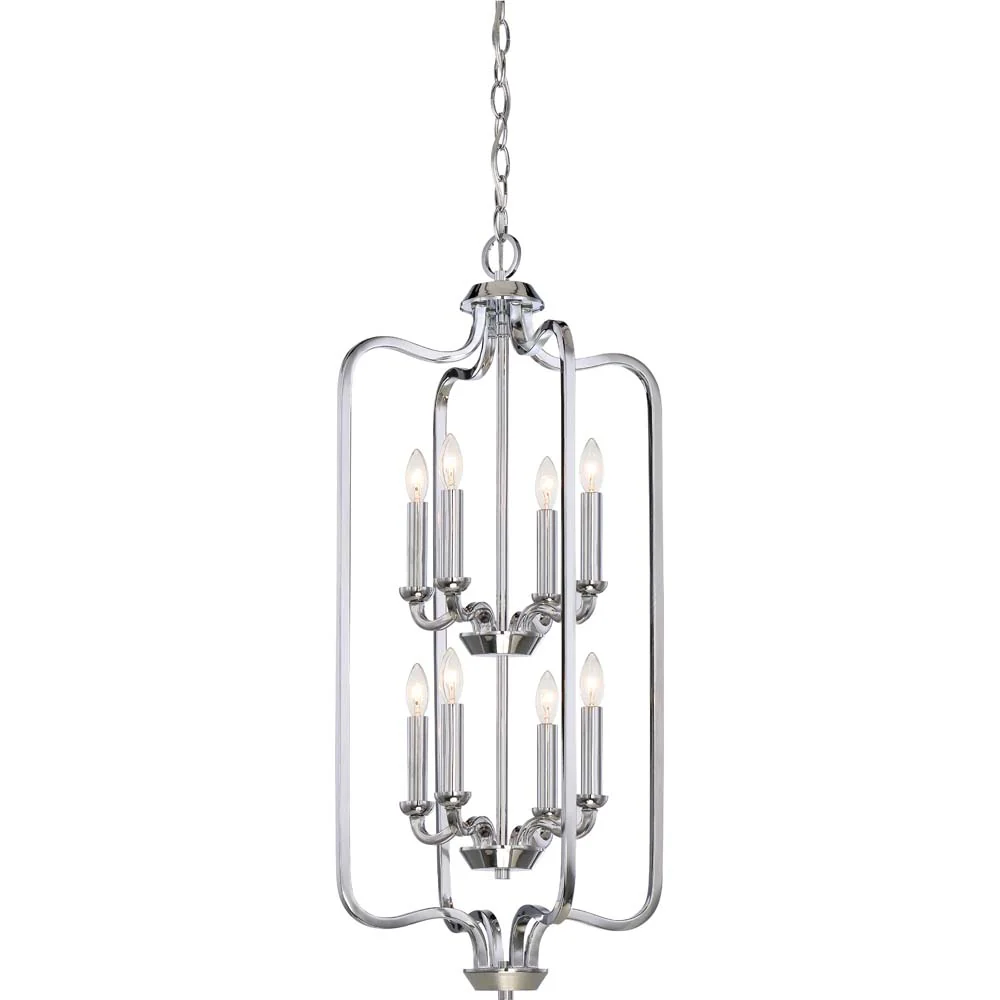 Willow 8-Light Pendants Mounted Pendant Light Fixture in Polished Nickel Finish