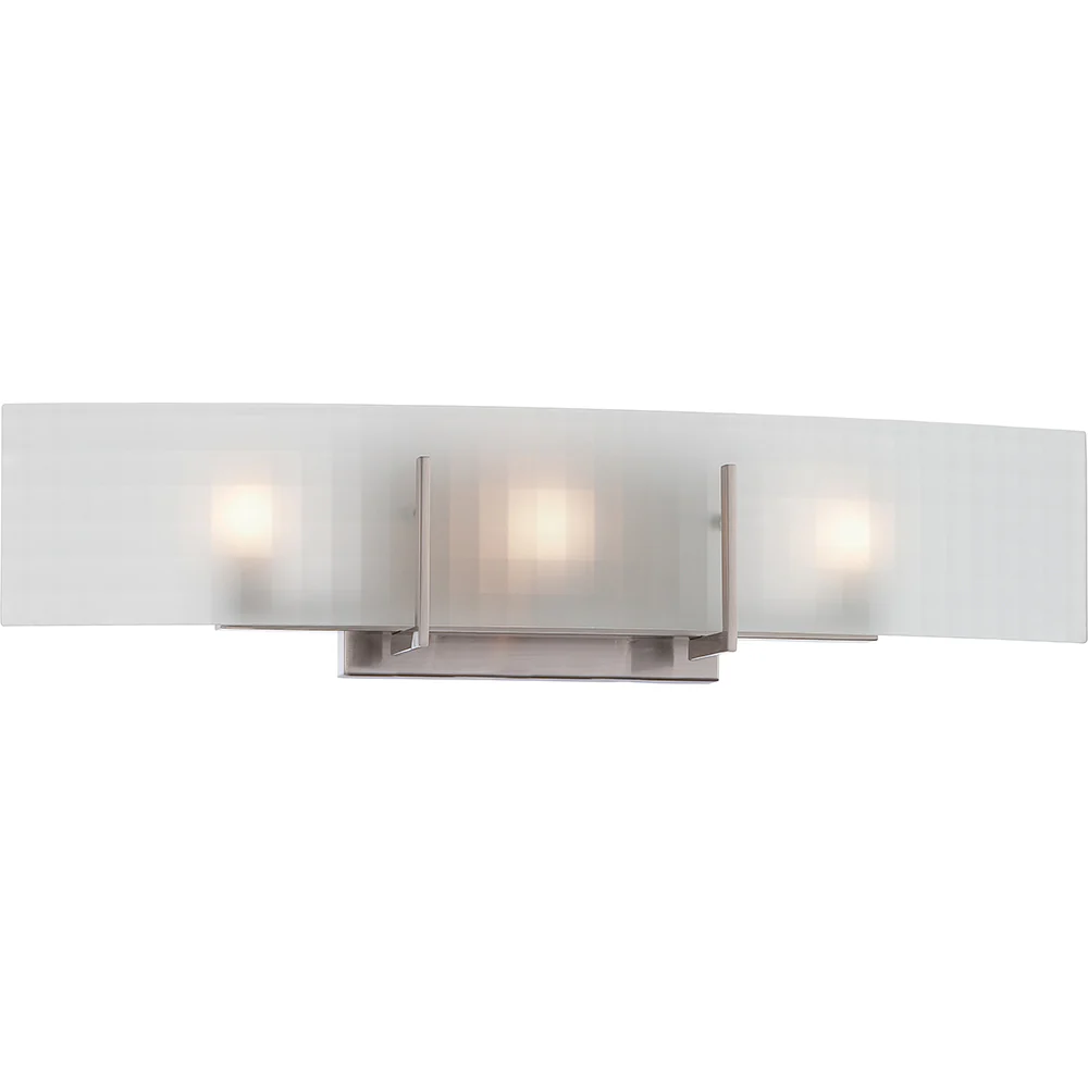 Yogi - 3 Light Halogen Vanity Fixture w/ Frosted Glass - Lamps Included