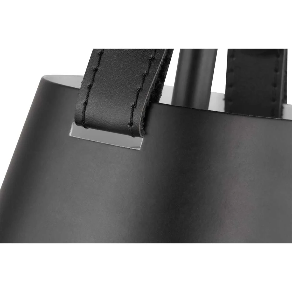 Zelda Pendant E26 Base 60w Black Finish Black Metal Shade Faux Leather Straps - Image 4