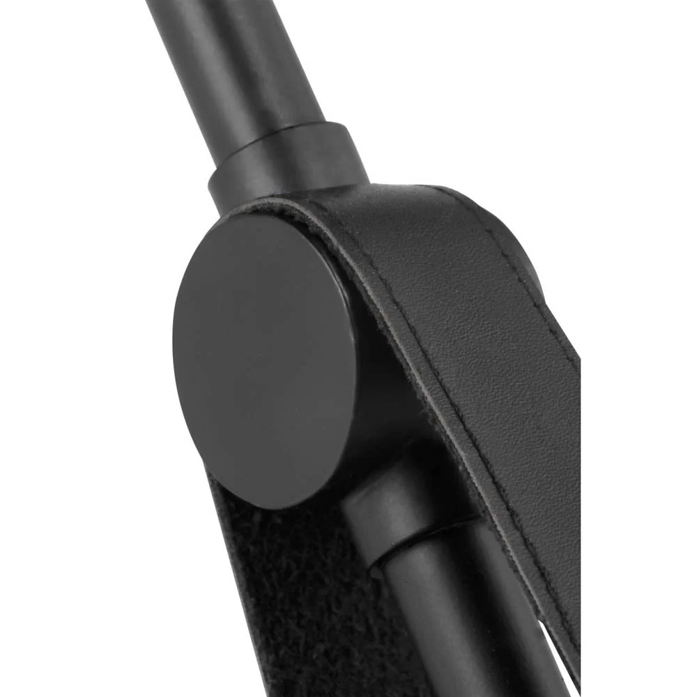 Zelda Pendant E26 Base 60w Black Finish Black Metal Shade Faux Leather Straps - Image 5